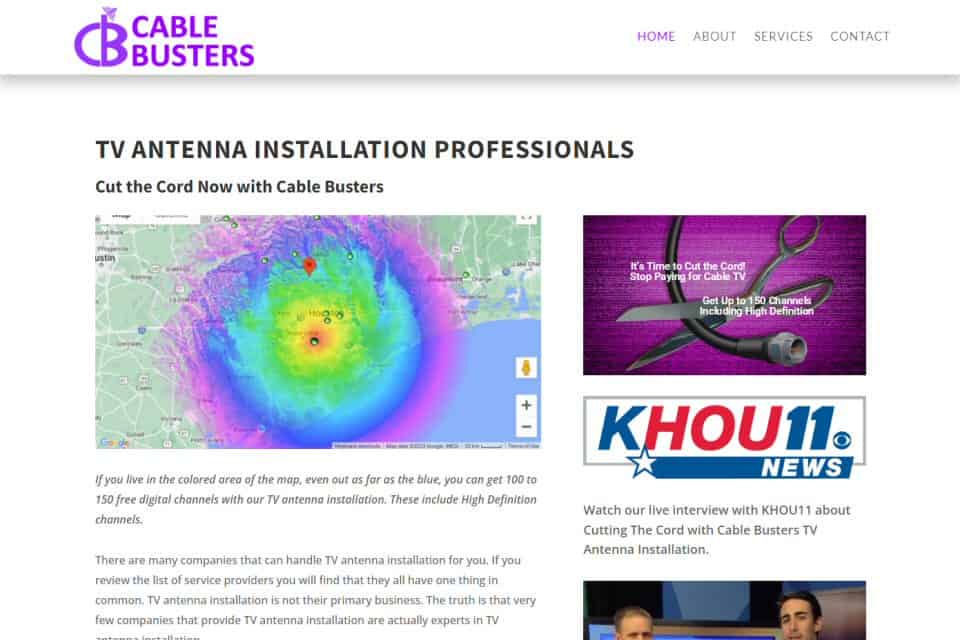 Cable Busters TV Antenna Installation by Bellow Pro Wash